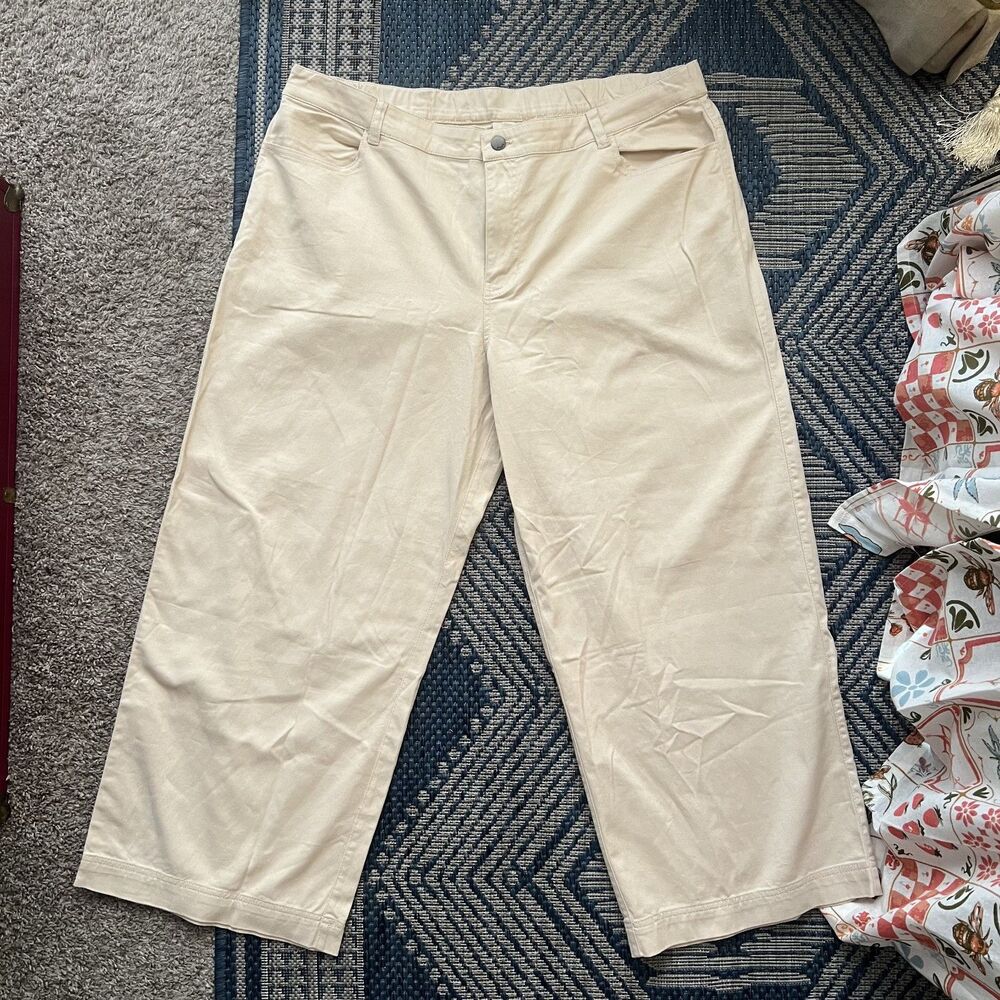 Pact Organic Cotton Stretch Twill Wide Leg Pants Sandshell XXL capsule everyday